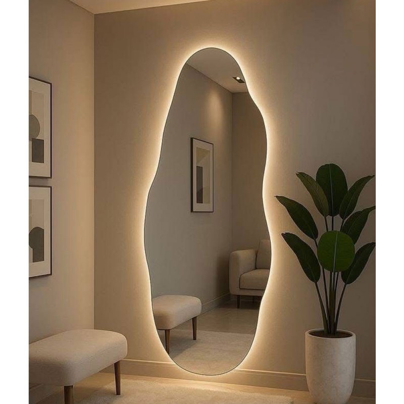 Καθρέπτης με LED 70x180cm οβάλ ολόσωμος σε ελεύθερο σχέδιο
