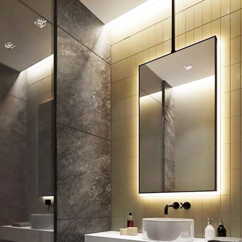Ceiling led mirror by metal profile 60x80cm - 70x90cm