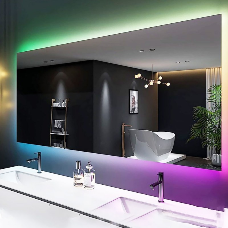 Καθρέπτης led μπάνιου 45x90cm - 80x120cm RGBW φωτιζόμενος περιμετρικά