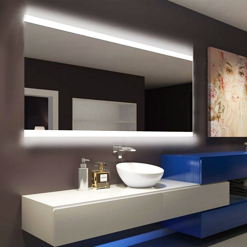 Καθρέπτης led μπάνιου με φωτισμό 90x75cm - 120x80cm με σχέδιο αμμοβολής πάνω-κάτω