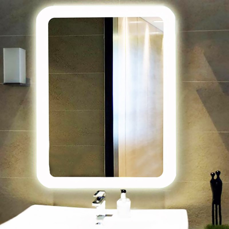 Καθρέπτης led μπάνιου 60x80cm - 90x75cm αμμοβολή με φωτισμό περιμετρικά