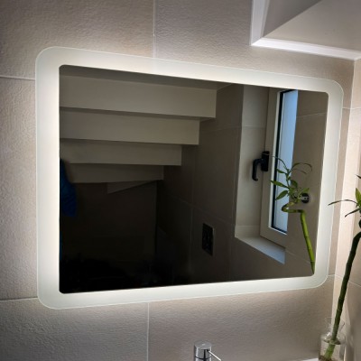 Καθρέπτης led 60x80cm - 90x75cm με αμμοβολή