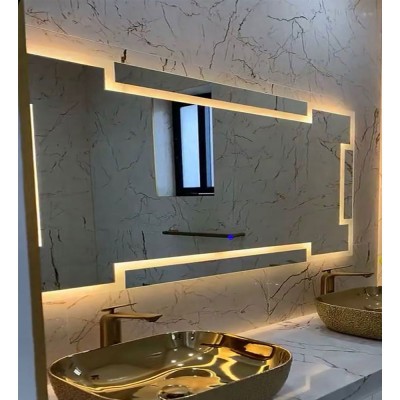 Καθρέπτης led 90x70cm - 160x80cm  με σχέδιο αμμοβολής