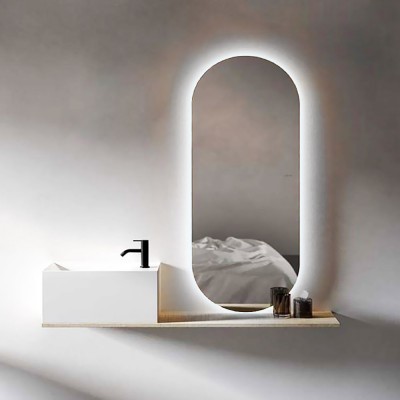 Καθρέπτης μπάνιου led 40x80cm - 60x90cm οβάλ κάψουλα 