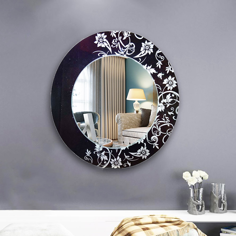 Round mirror Ø60cm with silver patterns Bathroom mirrors Round mirror Ø60cm with silver patterns