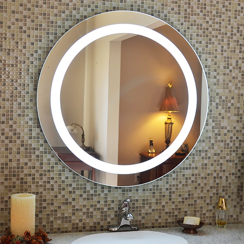 Καθρέπτης led μπάνιου τοίχου φωτιζόμενος στρογγυλός Φ60cm - Φ90cm 