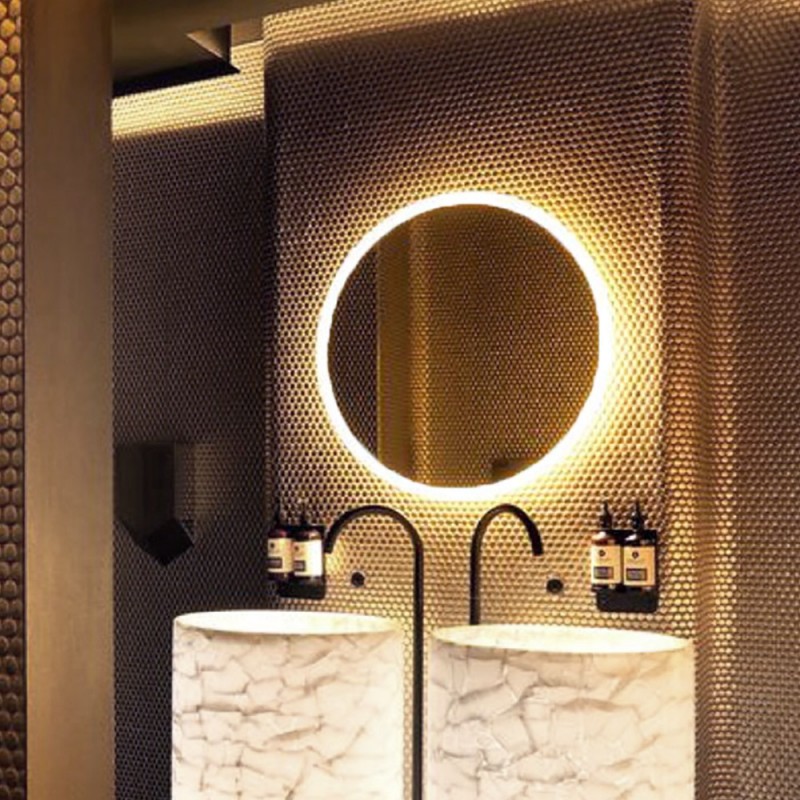  Round LED Ø60cm - Ø90cm bathroom mirror with sandblasting Ø60cm - Ø90cm