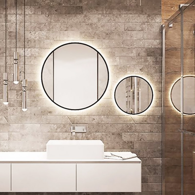  LED round mirrors set Ø80cm and Ø40cm