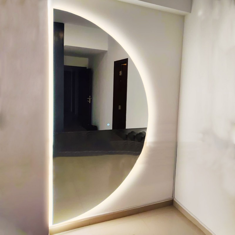 Καθρέπτης led μπάνιου τοίχου φωτιζόμενος 60x120cm - 80x160cm ημικυκλικός