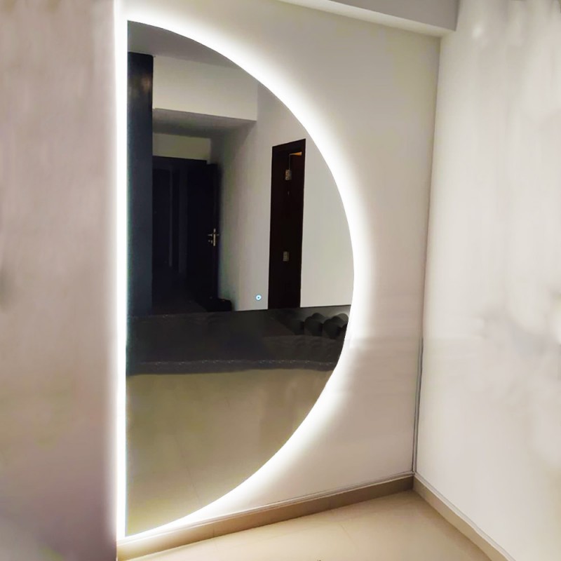 Καθρέπτης ολόσωμος led μπάνιου τοίχου φωτιζόμενος 60x120cm - 80x160cm ημικυκλικός