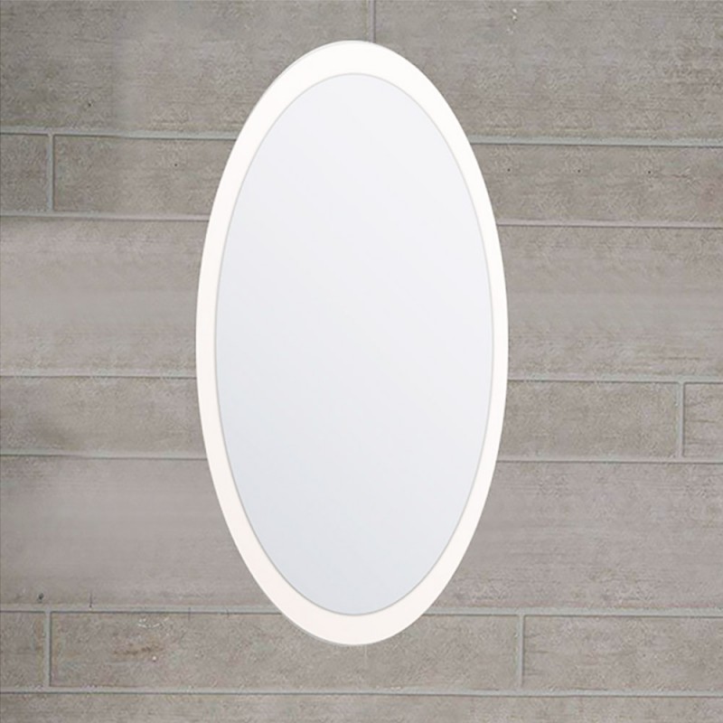 Καθρέπτης μπάνιου τοίχου 45x80cm λευκός οβάλ lacobel