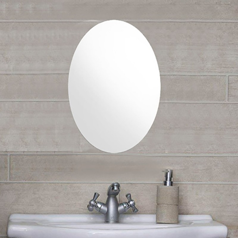 Wall mounted bathroom mirror 30x53cm oval round stick