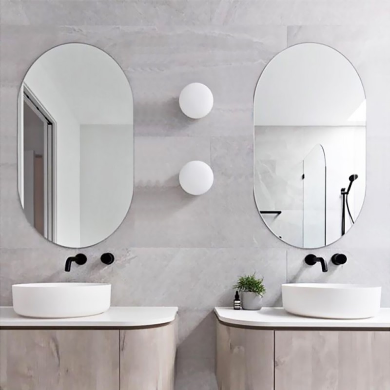  Bathroom wall mirror in the shape of an oval capsule 40x80cm - 60x90cm