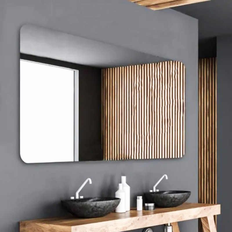 Rectangular led mirror with rounded corners 45x90cm - 120x80cm with perimeter lighting