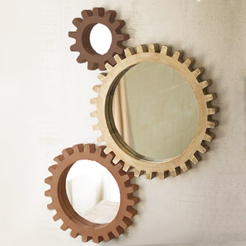 Mirrors set of 3 pieces in the shape of a gear