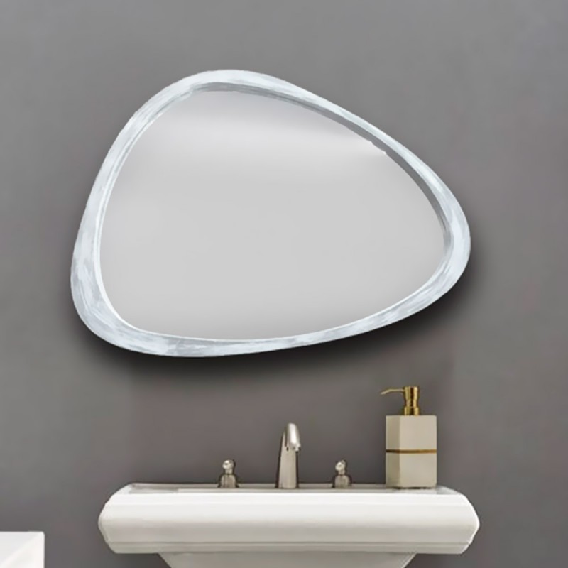 Mirror 90x75cm with antique gray wooden frame