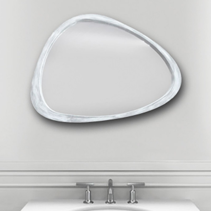 Mirror 90x75cm with antique gray wooden frame