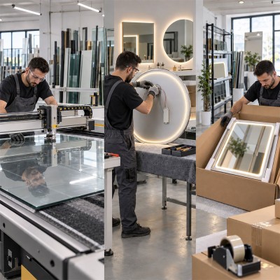 Καθρέπτης 160x130cm με μεταλλικό πλαίσιο σε ακανόνιστο σχήμα 